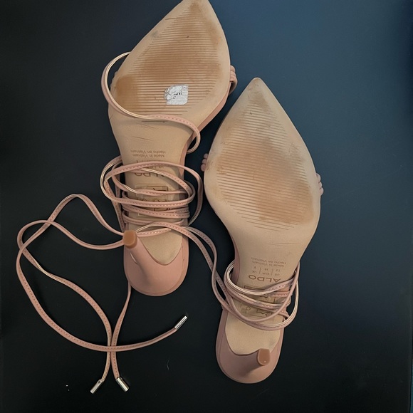 Aldo Nude Lace Up Heels - Picture 5 of 7